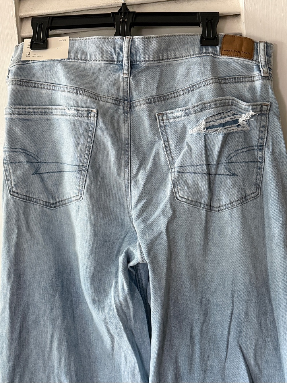NWT American Eagle Dreamy Drape Ultra Wide-Leg Super High-Waisted Jean - Picture 12 of 16